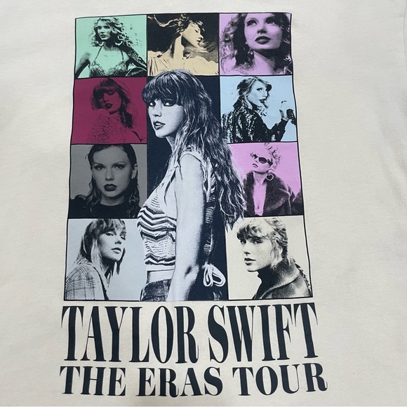 Taylor Swift The Eras Tour Medium T-Shirt Cream Beige Color Merch US 2023 - Picture 2 of 10